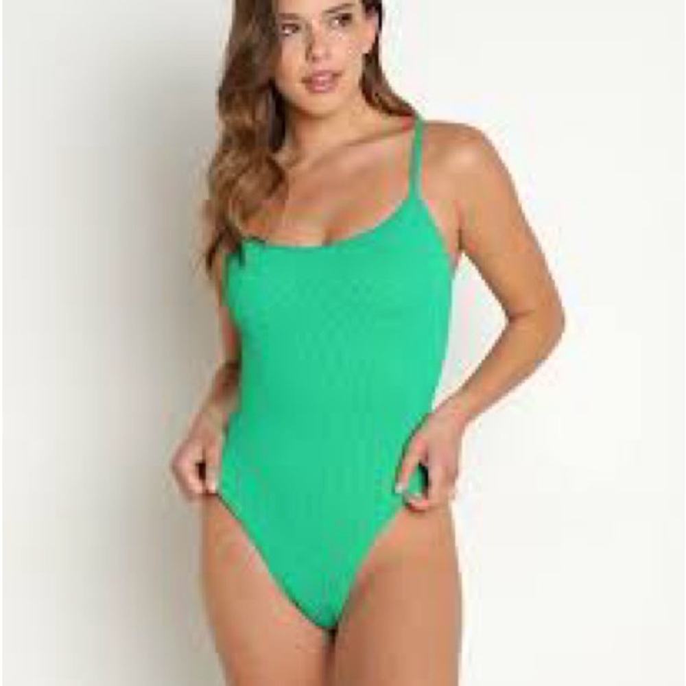 Hunza G light Green One-Piece Swimsuit